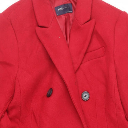 Womens UK Size 12 Marks and Spencer Red Pea Coat