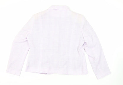 Bonmarché Womens Purple Plaid Jacket Blazer Size 18 Button