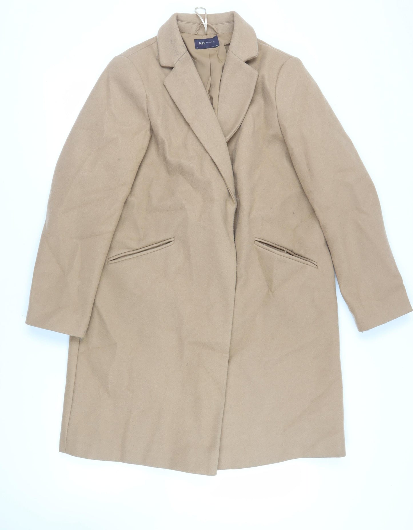 Womens UK Size 16 Marks and Spencer Beige Overcoat