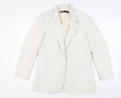 Womens UK Size M Zara Ivory Jacket