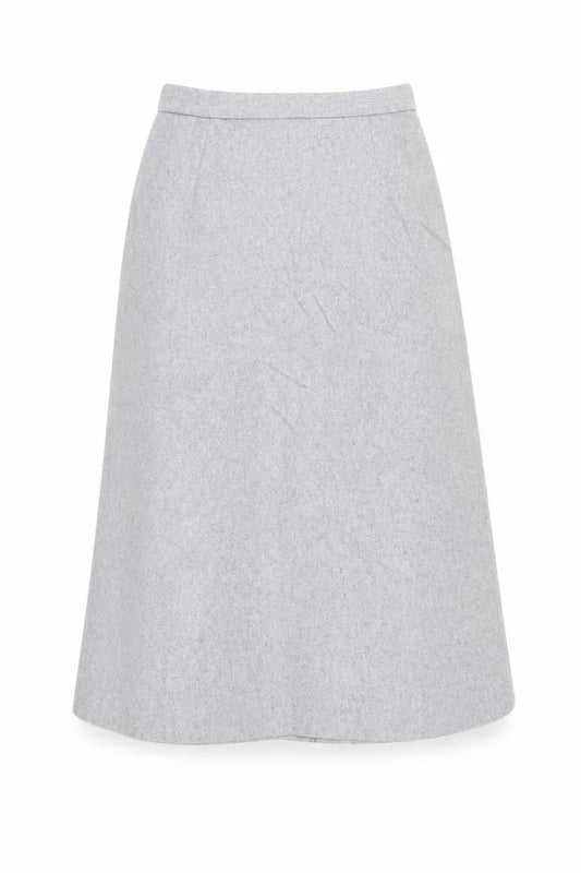 Richards Shops Womens Grey Polyester A-Line Skirt Size 14 Zip - Vintage