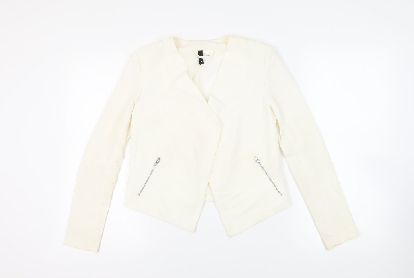 H&M Womens Ivory Jacket Blazer Size 6 - Open