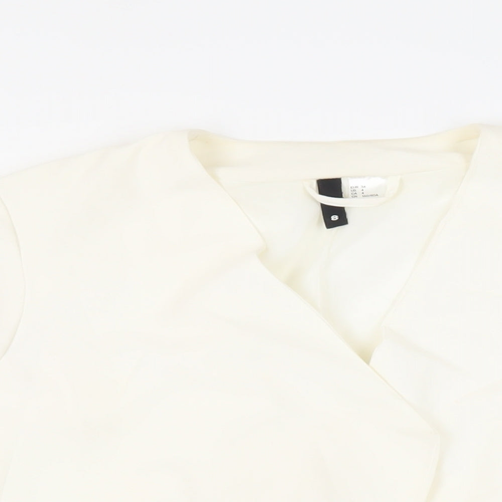 H&M Womens Ivory Jacket Blazer Size 6 - Open