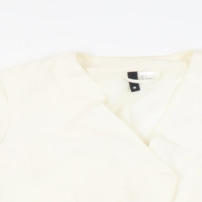 H&M Womens Ivory Jacket Blazer Size 6 - Open