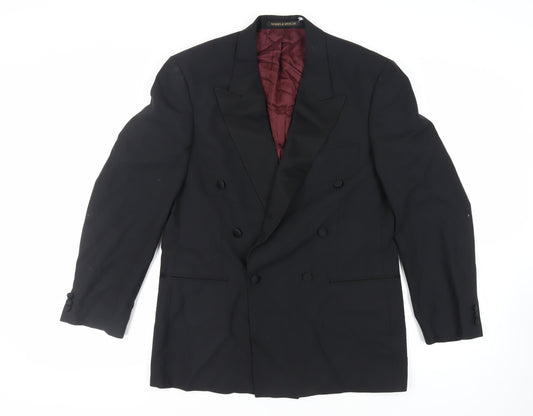 Mens UK Size 40 Marks and Spencer Regular Black Suit Tuxedo
