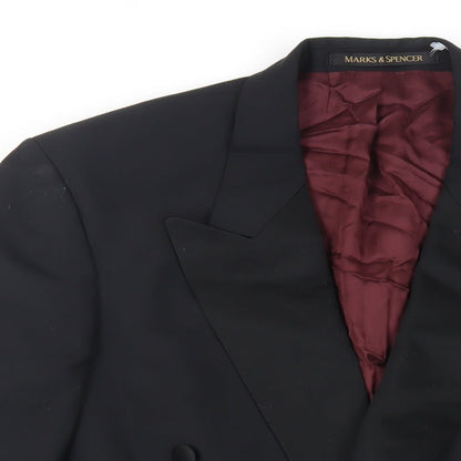 Mens UK Size 40 Marks and Spencer Regular Black Suit Tuxedo