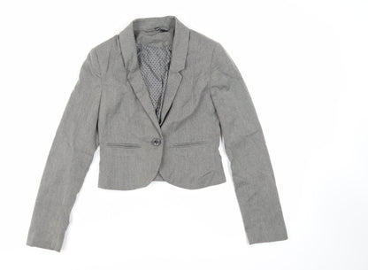 Divided by H&M Womens Grey Jacket Blazer Size 6 Button