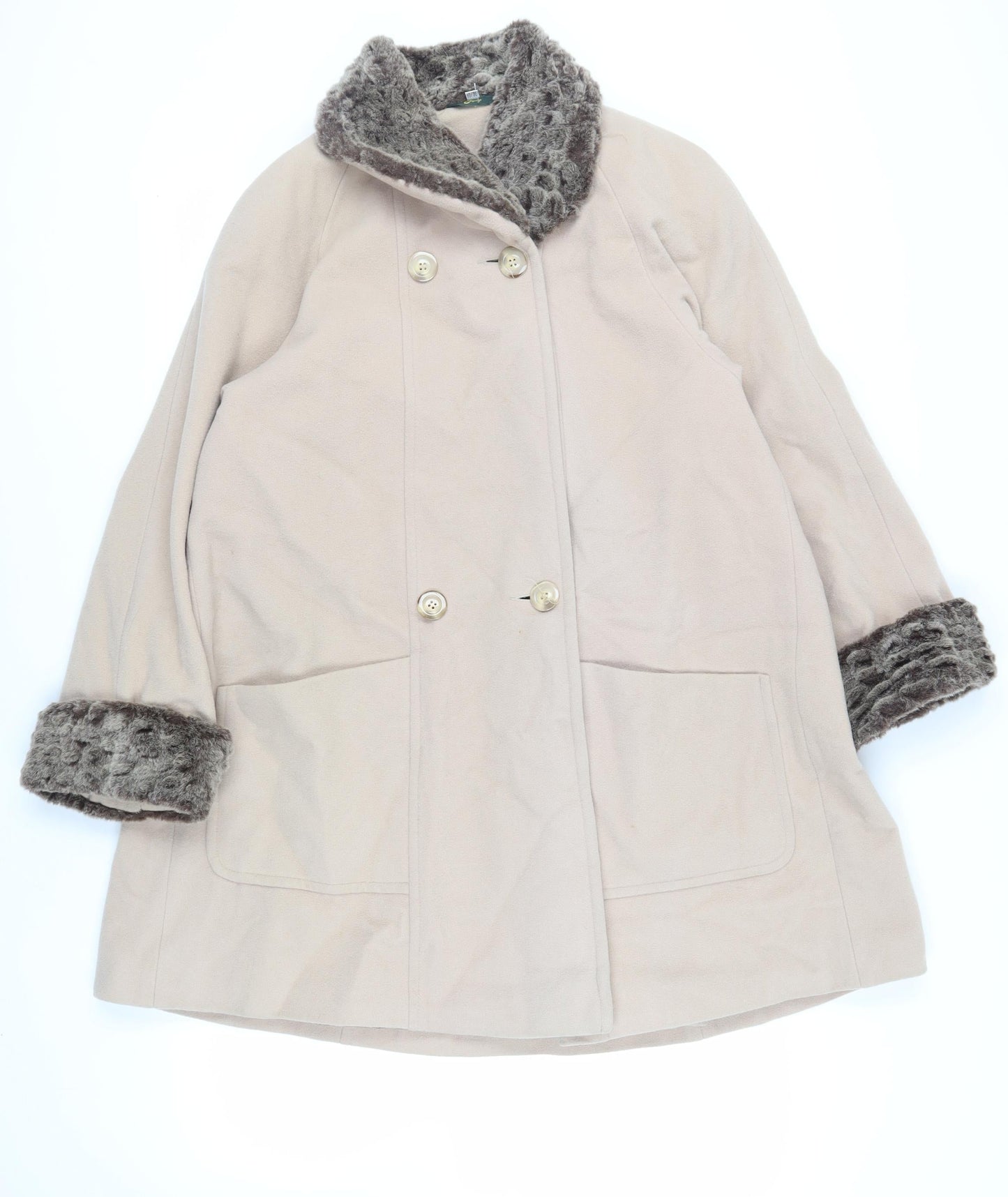 Womens UK Size 10 Eleganze Beige Overcoat