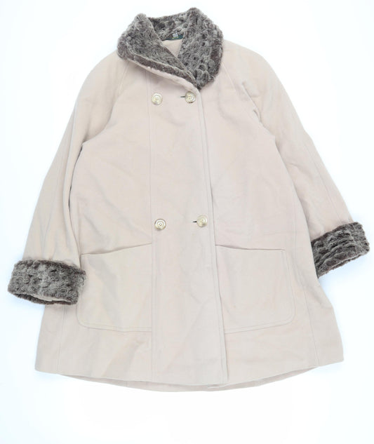 Womens UK Size 10 Eleganze Beige Overcoat