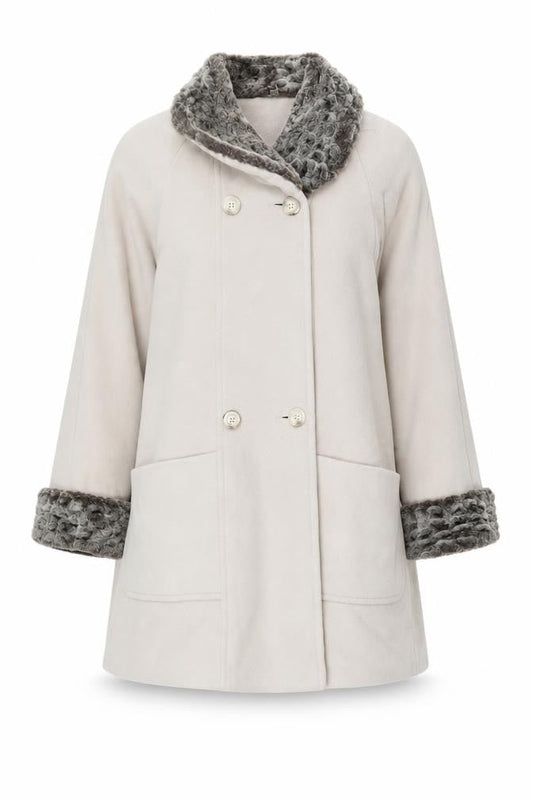 Womens UK Size 10 Eleganze Beige Overcoat