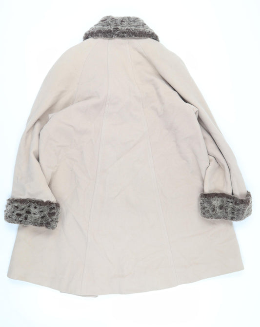 Womens UK Size 10 Eleganze Beige Overcoat