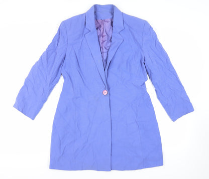 Principles Womens Blue Overcoat Coat Size 14 Button