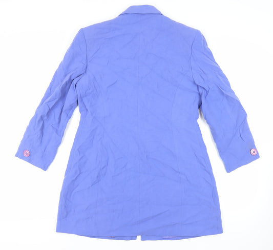 Principles Womens Blue Overcoat Coat Size 14 Button