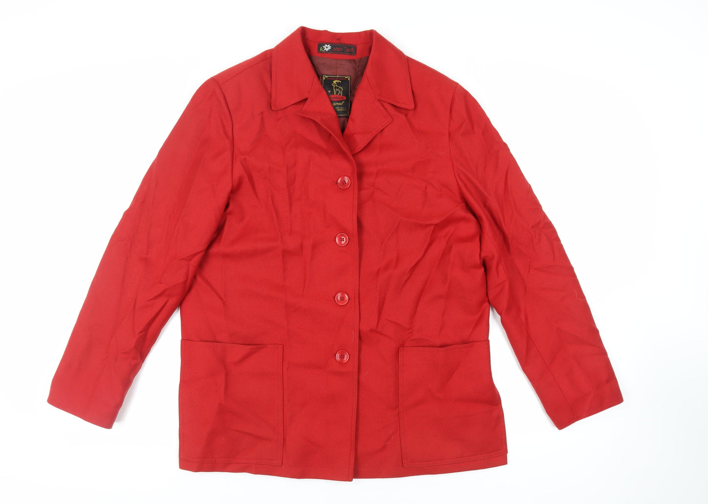 Steinbock Womens Red Jacket Blazer Size M Button - Vintage