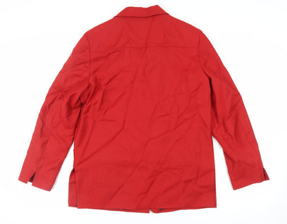 Steinbock Womens Red Jacket Blazer Size M Button - Vintage