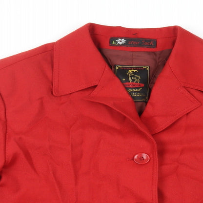 Steinbock Womens Red Jacket Blazer Size M Button - Vintage
