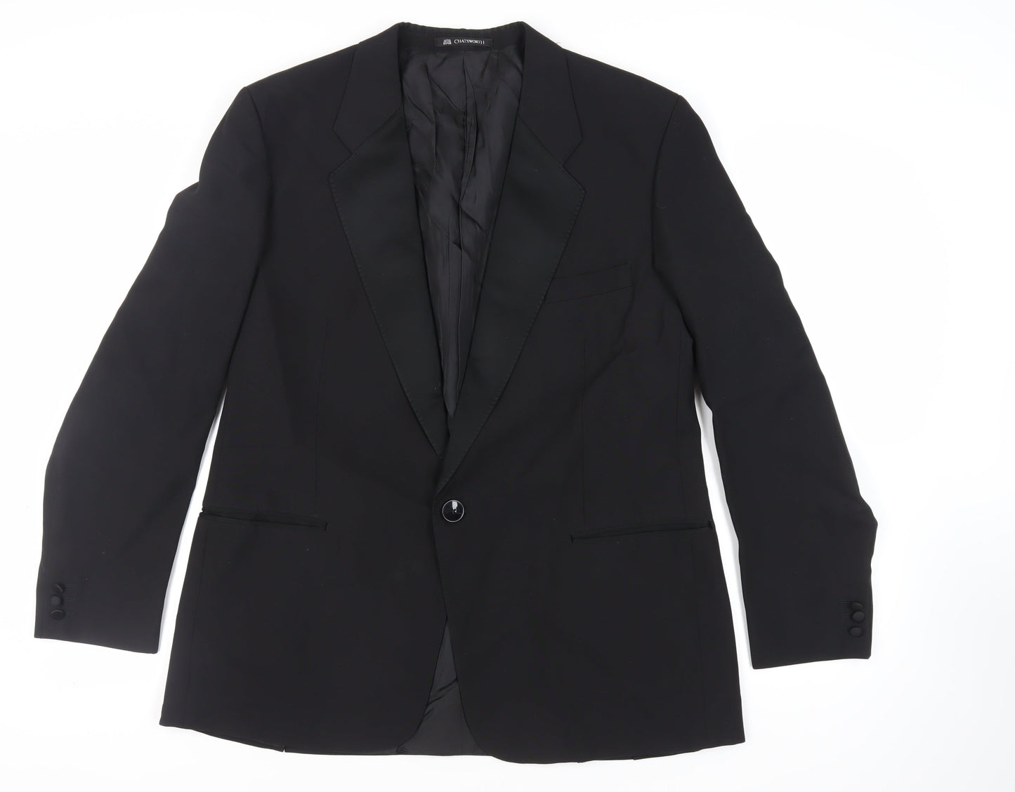Mens UK Size 46 Chatsworth Regular Black Suit Tuxedo