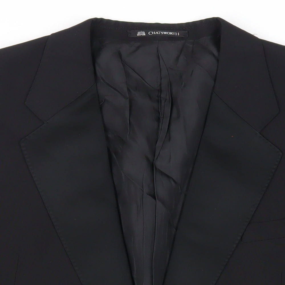 Mens UK Size 46 Chatsworth Regular Black Suit Tuxedo
