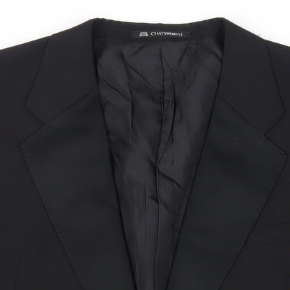 Mens UK Size 46 Chatsworth Regular Black Suit Tuxedo