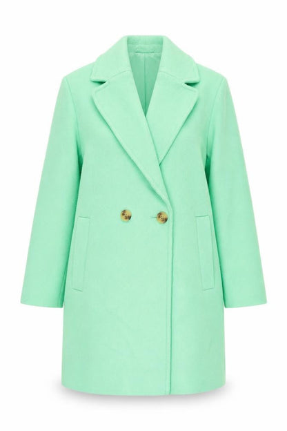 Marks & Spencer Womens Green Overcoat Coat Size 10 Button