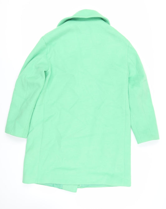 Marks and Spencer Womens Green Overcoat Coat Size 10 Button
