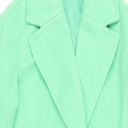 Marks and Spencer Womens Green Overcoat Coat Size 10 Button