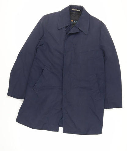 Mens UK Size S Hornes Blue Overcoat