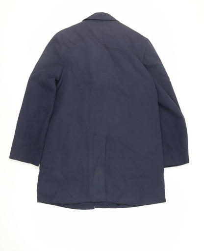 Mens UK Size S Hornes Blue Overcoat