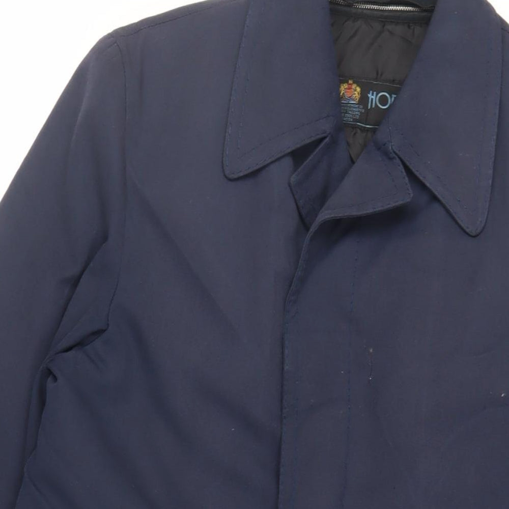 Mens UK Size S Hornes Blue Overcoat