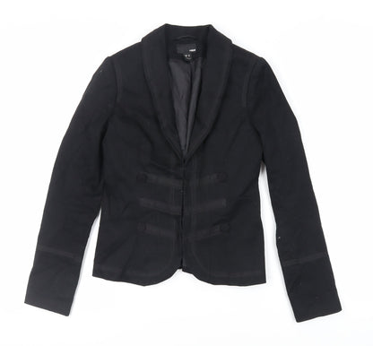 Womens UK Size 8 H&M Black Military Jacket