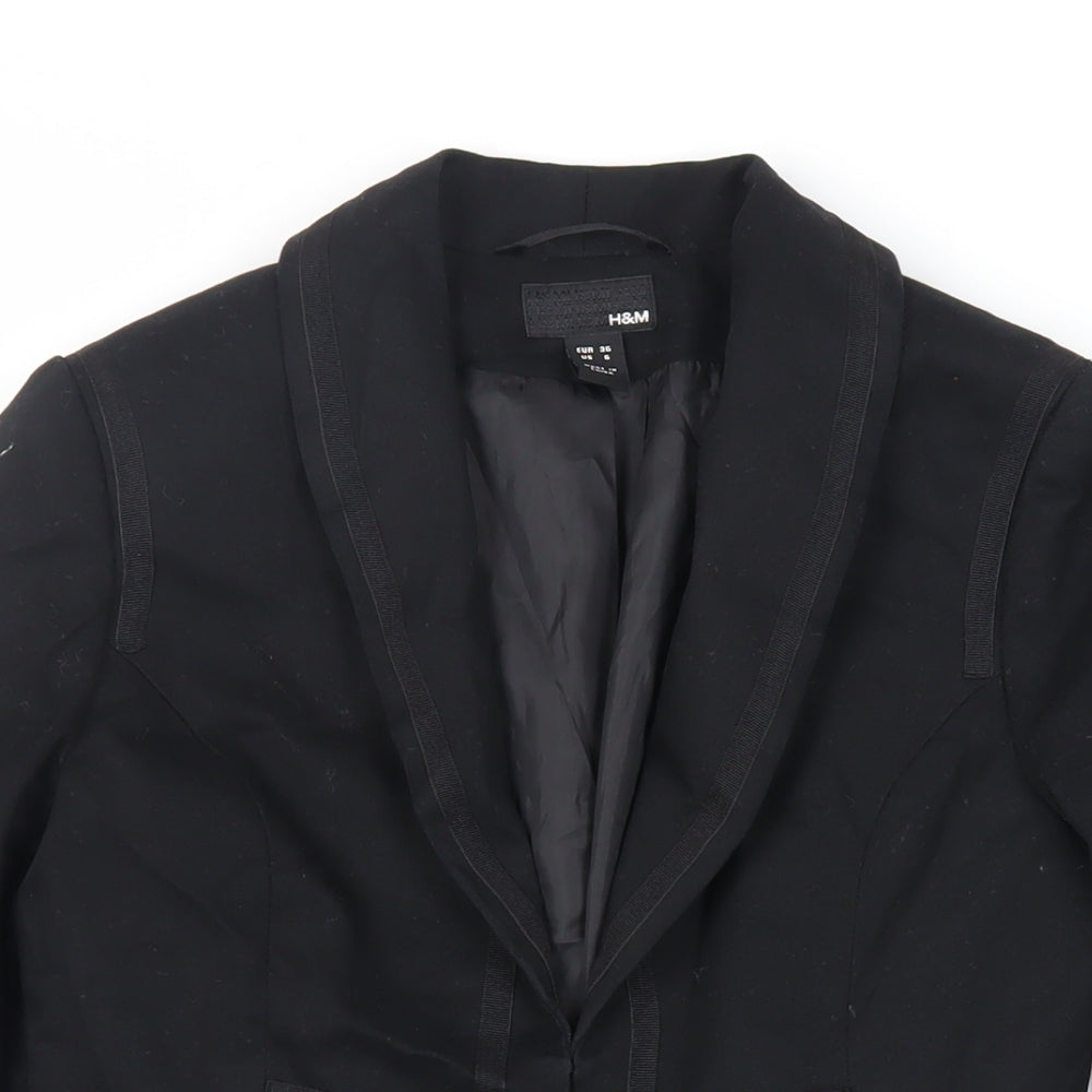 Womens UK Size 8 H&M Black Military Jacket
