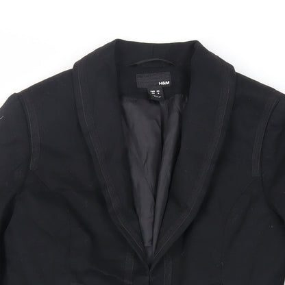 Womens UK Size 8 H&M Black Military Jacket
