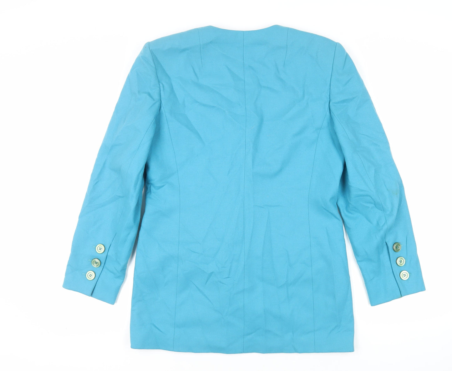 Helen Sykes Womens Blue Jacket Blazer Size 12 Button - Vintage