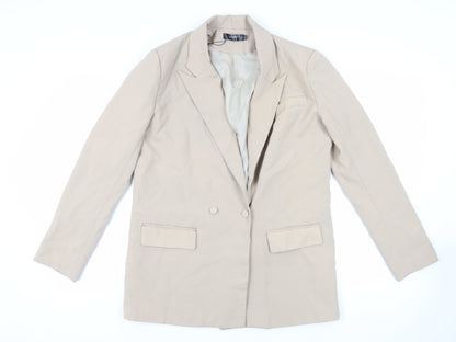 Missguided Womens Beige Jacket Blazer Size 10 Button