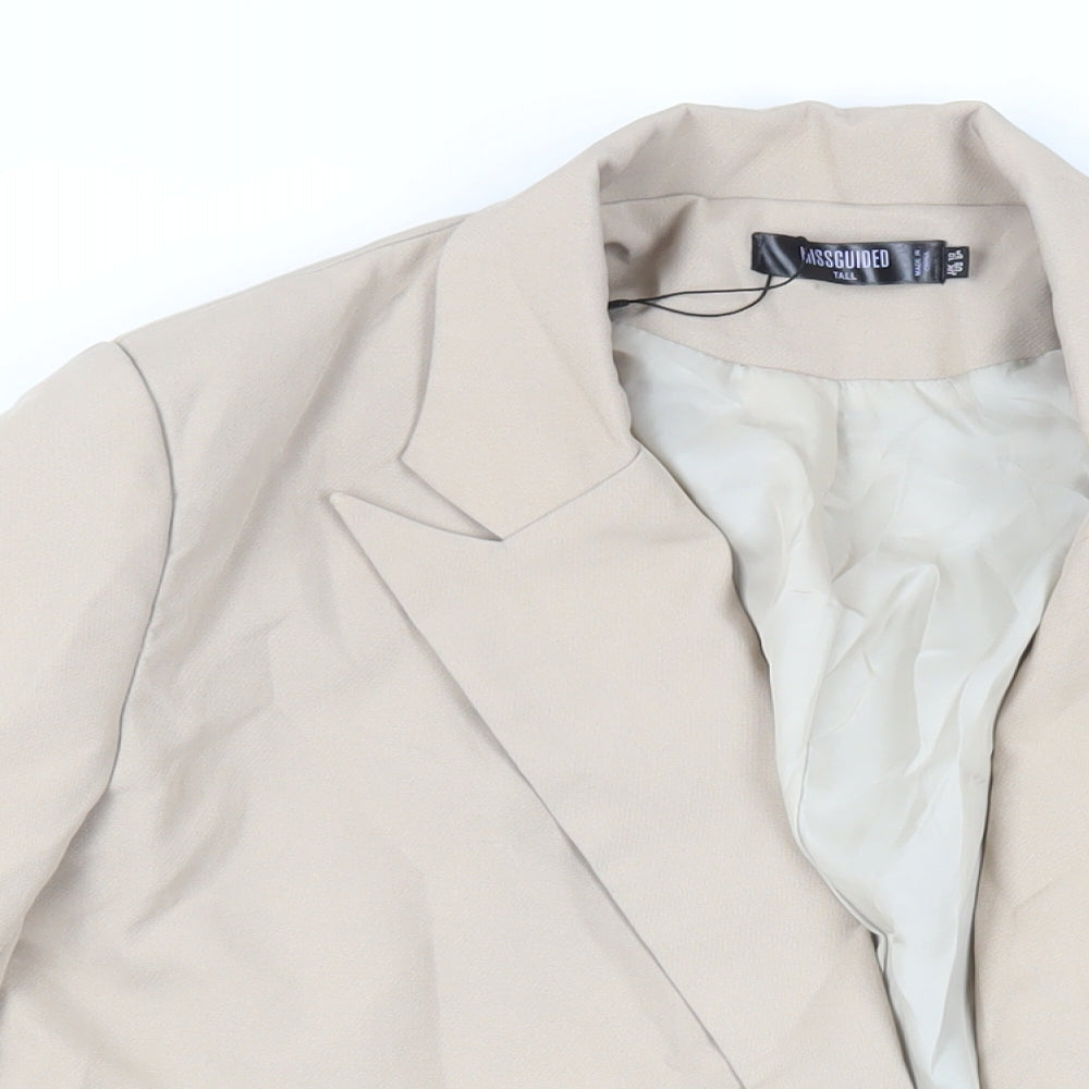 Missguided Womens Beige Jacket Blazer Size 10 Button