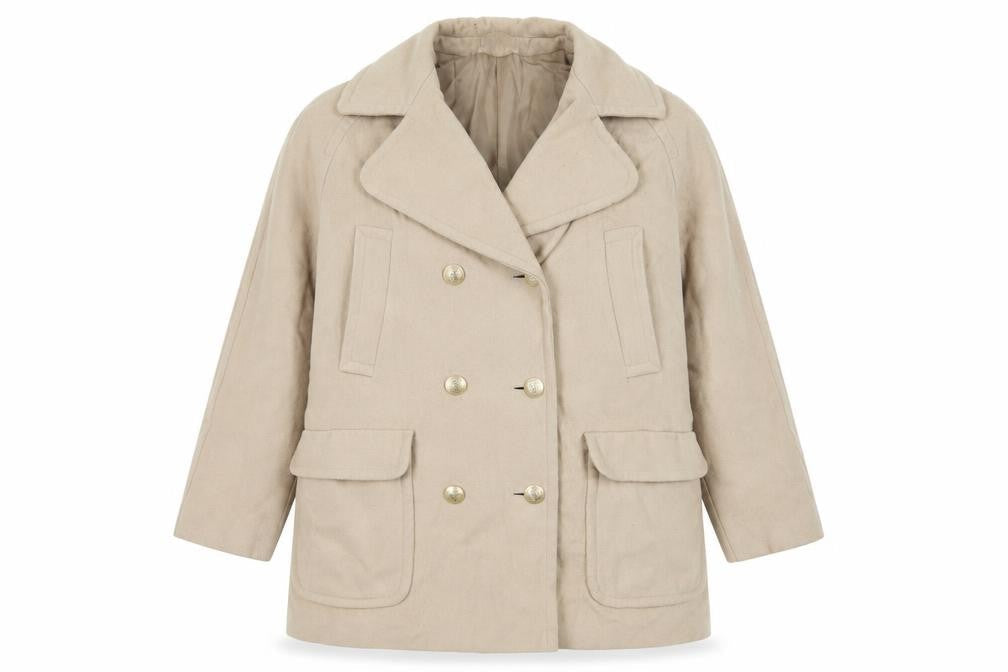 Womens UK Size 14 St Michael Beige Pea Coat