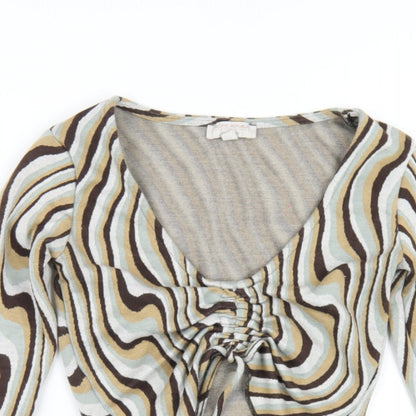 Womens UK Size XS Pacific Republic Multicoloured Cropped T-Shirt