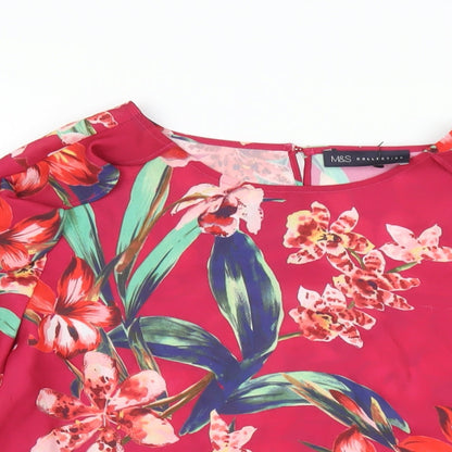 Womens UK Size 16 Marks and Spencer Red Basic Blouse