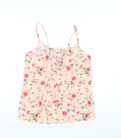 Lily Loves Womens Pink Floral Viscose Camisole T-Shirt Size 10 V-Neck