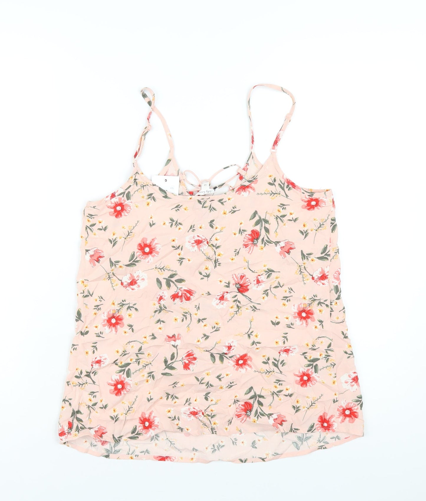 Lily Loves Womens Pink Floral Viscose Camisole T-Shirt Size 10 V-Neck