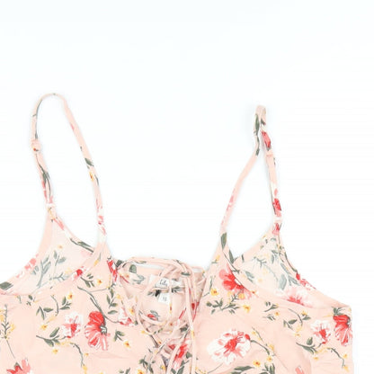 Lily Loves Womens Pink Floral Viscose Camisole T-Shirt Size 10 V-Neck