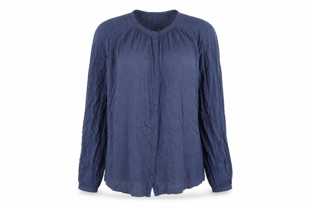 Womens UK Size 12 Per Una Blue Basic Button-Up