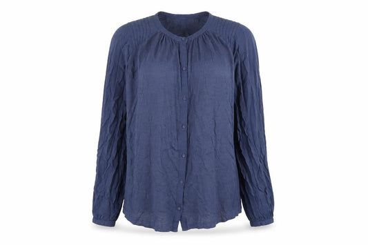 Womens UK Size 12 Per Una Blue Basic Button-Up