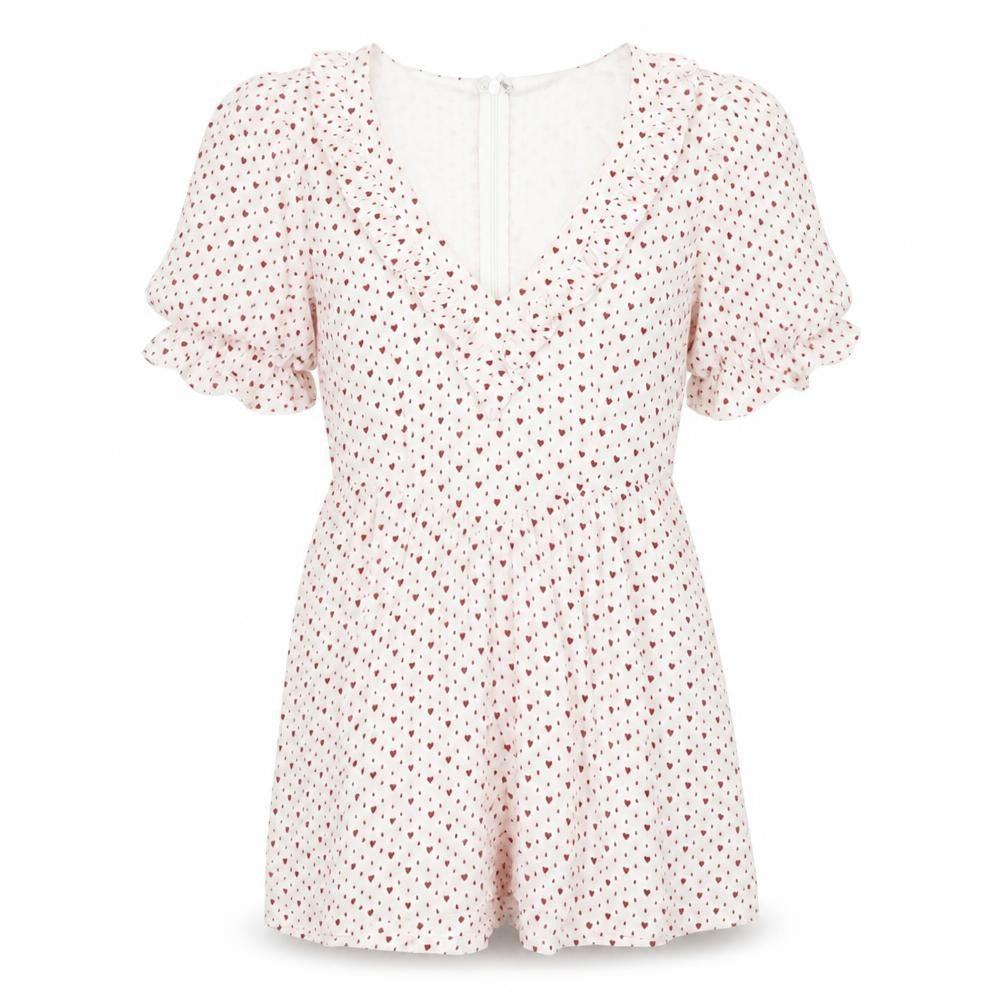 Nasty Gal Womens White Geometric Polyester Playsuit One-Piece Size 8 Zip