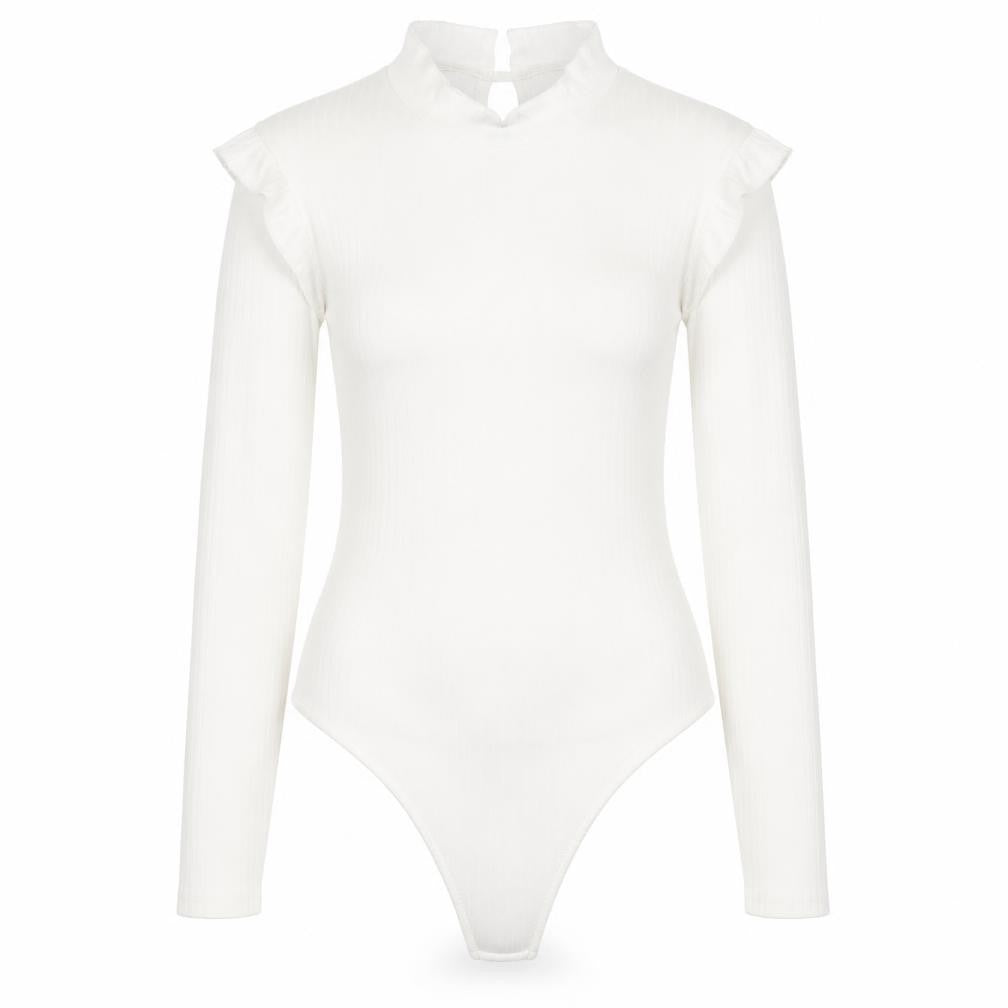 Womens UK Size 10 Boohoo One-Piece White Bodysuit