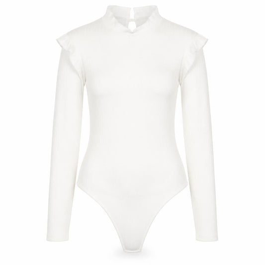 Womens UK Size 10 Boohoo One-Piece White Bodysuit
