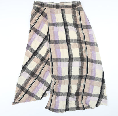 Marks and Spencer Womens Multicoloured Geometric Viscose A-Line Skirt Size 16 Zip