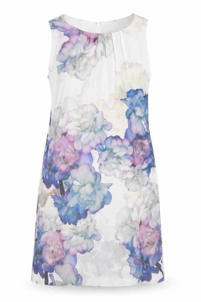 H&M Womens Multicoloured Floral Polyester A-Line Size 12 Round Neck Zip