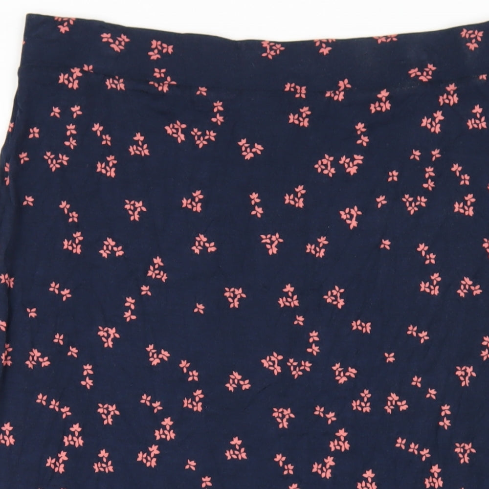 Marks and Spencer Womens Blue Geometric Viscose Trumpet Skirt Size 16