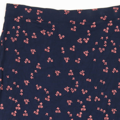 Marks and Spencer Womens Blue Geometric Viscose Trumpet Skirt Size 16